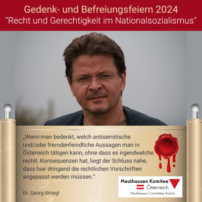 Virtuelles Gedenken Statement Dr. Georg Striegl