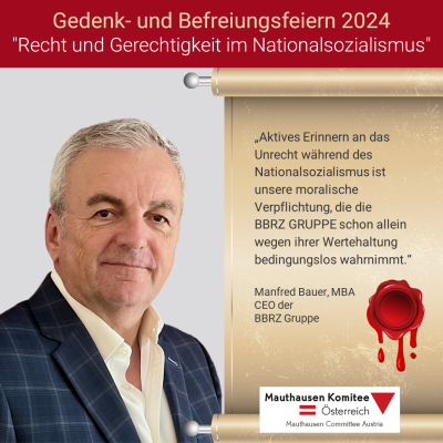 Virtuelles Gedenken Statement Manfred Bauer, MBA, CEO der BBRZ Gruppe