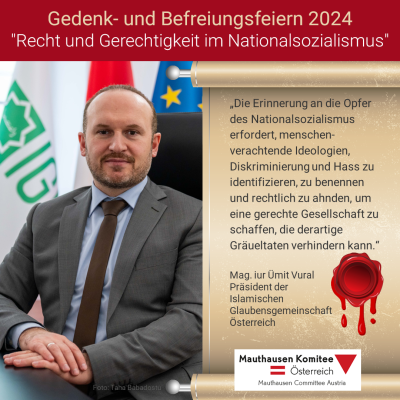 Virtuelles Gedenken Statement Mag. iur Ümit Vural, Präsident der Islamischen Glaubensgemeinschaft in Österreich