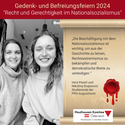 Virtuelles Gedenken Statement Vera Peyerl und Nikolina Stojanovic, Studierende der PPH Augustinum