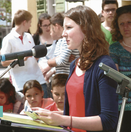 Commemoration ceremony at the memorial on Rathausplatz