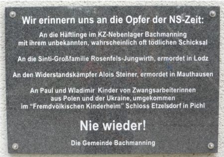 Commemoration ceremony for victims of the Nazi regime in Bachmanning