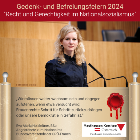 Virtuelles Gedenken Statement Eva-Maria Holzleitner, BSc, Abgeordnete zum Nationalrat und Bundesvorsitzende der SPÖ-Frauen